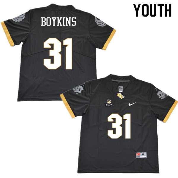 Youth #31 Jeremy Boykins UCF Knights College Football Jerseys Sale-Black